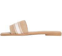 Tommy Hilfiger Donna Sandali Flat Mule Webbing con Fascetta in Tessuto, Beige (Safari Canvas), 38