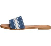 Tommy Hilfiger Donna Sandali Flat Mule Webbing con Fascetta in Tessuto, Blu (Denim), 40