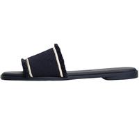 Tommy Hilfiger Donna Sandali Fringe Canvas Flat Eleganti, Blu (Space Blue), 39