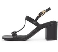 Tommy Hilfiger Donna Sandali Leather Block Heel con Tacco, Nero (Black), 37