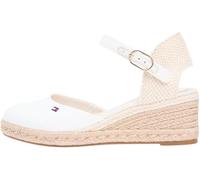 Tommy Hilfiger Mid Wedge Espad Closed Toe Fw0fw09233, Espadrillas Zeppa Donna, White (Ecru), 36 EU