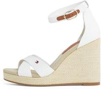 Tommy Hilfiger Donna Sandali Wedge Flag High Crisscross con Cinturino alla Caviglia, Bianco (Ecru), 40