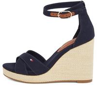 Tommy Hilfiger Donna Sandali Wedge Flag High Crisscross con Cinturino alla Caviglia, Blu (Space Blue), 37