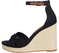 Tommy Hilfiger Donna Sandali Wedge Flag High Crisscross con Cinturino alla Caviglia, Nero (Black), 38