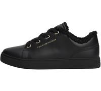 Tommy Hilfiger Donna Sneakers con Suola Preformata Casual con Pelliccia Peluche, Nero (Black), 39