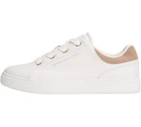 Tommy Hilfiger Donna Sneakers con Suola Preformata Casual in Pelle, Bianco (Ecru/Coastal Taupe), 40