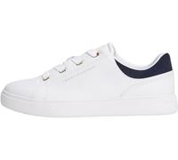 Tommy Hilfiger Donna Sneakers con Suola Preformata Casual in Pelle, Bianco (White/Space Blue), 41