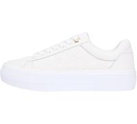 Tommy Hilfiger Donna Sneakers con Suola Preformata Platform Quilted in Pelle, Bianco (Ecru), 41
