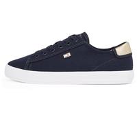Tommy Hilfiger Donna Sneakers Vulcanizzate Canvas Lace Up Eleganti, Blu (Space Blue), 40