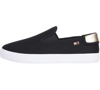Tommy Hilfiger Donna Sneakers Vulcanizzate Canvas Slip-On da Infilare, Nero (Black), 36 EU