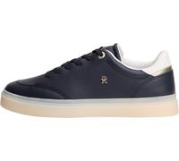 Tommy Hilfiger Donna Sneakers Vulcanizzate Chic Elevated in Pelle, Bianco (Ecru/Space Blue), 38