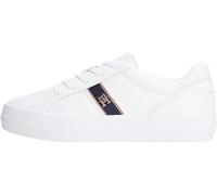 Tommy Hilfiger Donna Sneakers Vulcanizzate con Logo, Bianco (White), 38