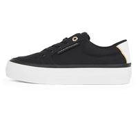 Tommy Hilfiger Donna Sneakers Vulcanizzate Essential Textile Zeppa, Nero (Black), 36