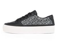 Tommy Hilfiger Donna Sneakers Vulcanizzate Monogram in Pelle, Nero (Black), 42