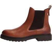 Tommy Hilfiger Donna Stivaletti Chelsea Cleated in Pelle, Marrone (Cinnamon Bark), 38
