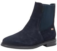 Tommy Hilfiger Donna Stivaletti Chelsea Flag Suede Piatti, Blu (Space Blue), 36