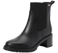 FLAG MID HEEL LEATHER CHELSEA by Tommy Hilfiger 37 Nero