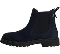Tommy Hilfiger Donna Stivaletti Chelsea Nubuck Cleated in Pelle, Blu (Space Blue), 41