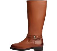 Tommy Hilfiger Donna Stivali Buckle Riding in Pelle, Marrone (Cinnamon Bark), 41