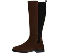 Tommy Hilfiger Donna Stivali Flag Long in Pelle Scamosciata, Marrone (Legacy Brown), 39