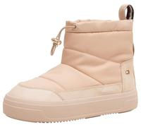 Tommy Hilfiger Donna Stivali Flag Nylon Mini Snowboot Zeppa, Beige (Misty Blush), 40
