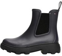 Tommy Hilfiger Donna Stivali in Gomma Rubber Rainboot con Tacco Quadrato, Blu (Space Blue), 38