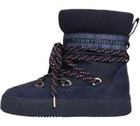 Tommy Hilfiger Donna Stivali Mezza Gamba con Lacci, Blu (Space Blue), 40