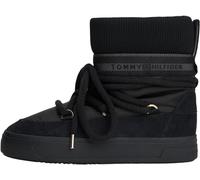 Tommy Hilfiger Donna Stivali Mezza Gamba Logotape Warm Impermeabile, Nero (Black), 40