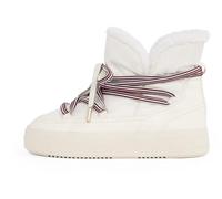 Tommy Hilfiger Donna Stivali Mezza Gamba Snowboot Faux Fur con Zeppa, Avorio (Ivory Petal), 39