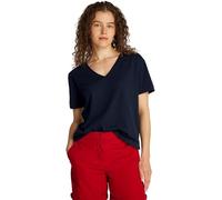 Tommy Hilfiger Donna T-Shirt Maniche Corte con Scollo a V, Blu (Dark Night Navy), XS