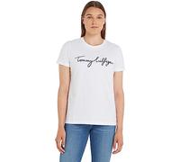 Tommy Hilfiger Donna T-Shirt Maniche Corte Heritage Scollo Rotondo, Bianco (Classic White), XXS