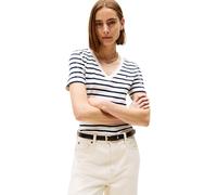 Tommy Hilfiger Donna T-Shirt Maniche Corte New Slim Cody con Scollo a V, Multicolore (Breton/ECU/Dark Night Navy), S