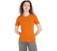Tommy Hilfiger Donna T-Shirt Maniche Corte New Slim Cody Scollo Rotondo, Arancione (Autumn Orange), XXS