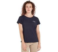 Tommy Hilfiger Donna T-Shirt Maniche Corte Scollo Rotondo, Blu (Desert Sky), S