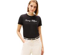 Tommy Hilfiger Donna T-Shirt Maniche Corte Script Regular Scollo Rotondo