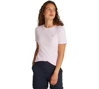Tommy Hilfiger Donna T-Shirt Maniche Corte Slim Cody Scollo Rotondo, Rosa (Light Pink), L