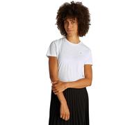 Tommy Hilfiger Donna T-Shirt Maniche Corte Slim con Scollo Rotondo, Bianco (TH Optic White), L
