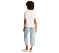 Tommy Hilfiger Donna T-Shirt Maniche Corte Stripe Gold con Bottoni, Bianco (Ecru), S