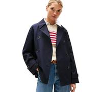 Tommy Hilfiger Donna Trench Cotton Short Corto, Blu (Desert Sky), 44