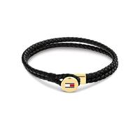 Tommy hilfiger Double black leather Bracciale Bruce Leather 2790669 - Length: 19 cm