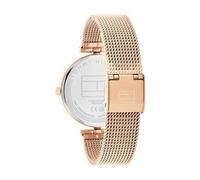Tommy Hilfiger Orologio con Movimento al Quarzo a Tre Lancette da Donna con Cinturino in Maglia Metallica in Acciaio Inossidabile di Color Oro Rosa - 1782712, Rose Gold