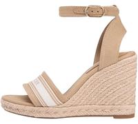 Tommy Hilfiger Espadrillas da Donna con Zeppa Alta Espad Webbing FW0FW09342 Zeppa, Khaki (Safari Canvas), 40