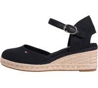 Tommy Hilfiger Mid Wedge Espad Closed Toe Fw0fw09233, Espadrillas Zeppa Donna, Black (Black), 40 EU
