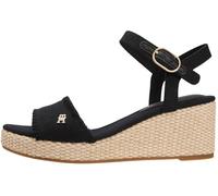 Tommy Hilfiger Mid Woven Wedge Espad Fringe Fw0fw09470, Espadrillas Zeppa Donna, Black (Black), 38 EU