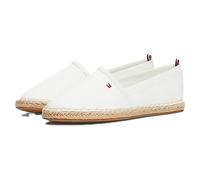 Tommy Hilfiger Espadrillas Donna Basic Tommy Flat Scarpe in Tela, Bianco (Ecru), 39