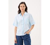 Tommy Hilfiger - Ess Linen Ss Shirt Blu - Abbigliamento M Blu