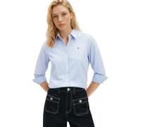 Tommy Hilfiger Ess Poplin Regular Shirt Ww0Ww47169 Camicia L/S, Blue (Classic Ithaca STP Mesmerizing Blue), 74 Donna