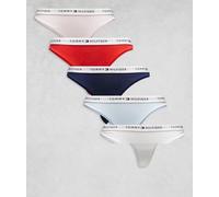 Tommy Hilfiger - Essential Cotton - Confezione da 5 perizomi rosso/rosa/blu/blu navy/bianco-Multicolore S