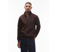 Tommy Hilfiger - Essential - Maglione con zip corta marrone cioccolato 46
