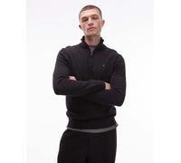 Tommy Hilfiger - Essential - Maglione nero in cotone con zip corta XS